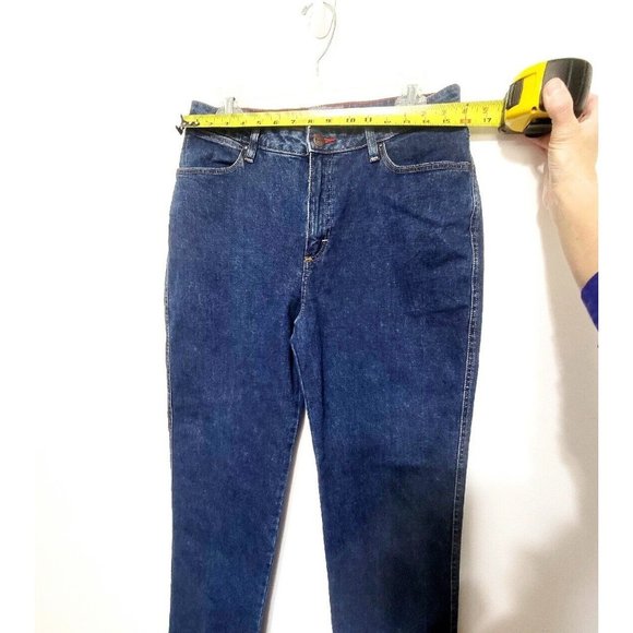 Vintage Wrangler Straight Leg Jeans Womens Size 11/12x32 High Rise Dark Wash - Picture 4 of 8